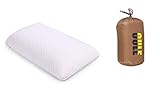 Oreiller de voyage orthopédique - En mousse douce et confortable à mémoire de forme - Viscoélastique et thermoactif - Avec sac de transport