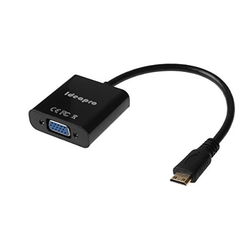 ideapro Mini HDMI Stecker auf VGA Buchse Adapter mit Audio-Unterstützung – Mit USB Power Kabel – für Mini HDMI fähigen Ultrabooks, Notebooks, Tablets, Kameras und Camcorder zu Connect zu VGA Displays - 3