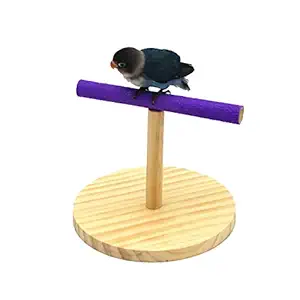 Western Era Bird Playful Wood Sand Table Top Stand Cage Accessory Perch Bird Toy for Budgies, Cockatiel, Parrot and Same Size Birds