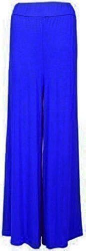 Topnotch LADIES PALAZZO TROUSERS WOMENS FLARED WIDE LEG PAINTS PLAZZO 8-14 (UK M/L 12/14, ROYAL BLUE)