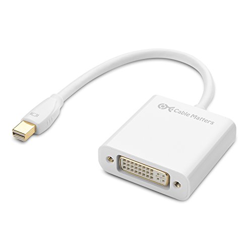 Cable Matters® Gold überzogene Mini Displayport (Thunderbolt™ Port kompatibel) auf DVI Mann zum weiblichen Adapter in Weiß
