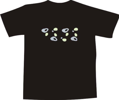 T-Shirt E177 with multicolored frontprint white M - Special decoration stone