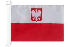 BANDERA NAUTICA PABELLÓN CIVIL POLONIA 45x30cm - Pabellón de conveniencia POLACA - PABELLÓN NACIONAL 30 x 45 cm anillos - AZ FLAG