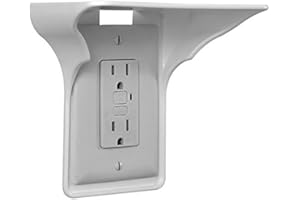 BEAUTYBIGBANG Wall Bathroom Shelf Standard Vertical Duplex Home Wall Shelf Organizer for Outlets for Bathroom Kitchen Bedrooms with Cord Management and Easy Installation