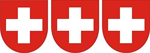 Etaia - 3X Mini Premium Aufkleber - 4,5x5 cm - Wappen der Schweiz Suisse kleine Sticker Motorrad Fahrrad Bike Auto