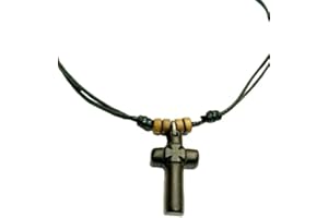 ICONSGR Collana a due lati cristiana ortodossa e greca con crocifisso in legno