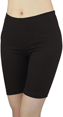 Women's Cycling Shorts Sport Shorts Hotpants Cotton Short leggings above the knee , Colour: Black, Size: M