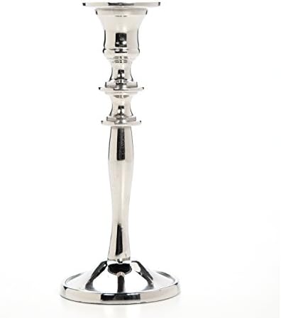 Hosley's 8" High Silver Finish Taper Candle Holder. Ideal Gift and Use for Weddings, Party, Spa or Aromatherapy