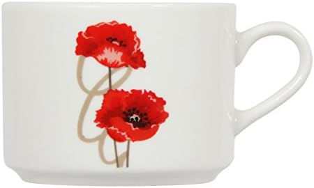 Novastyl 8011308 Poppy Set of 6 Tea Cup 22 cl Porcelain Red
