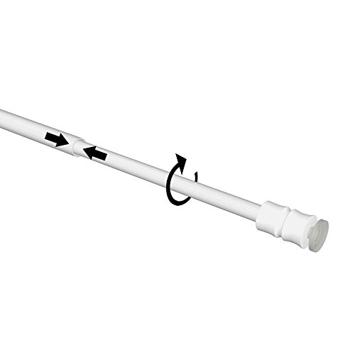 Klemmfix Klemmstange für Fenster Tür Gardine Länge 60 – 90 cm ausziehbar Scheibenstange ohne Kleben – weiß - 3