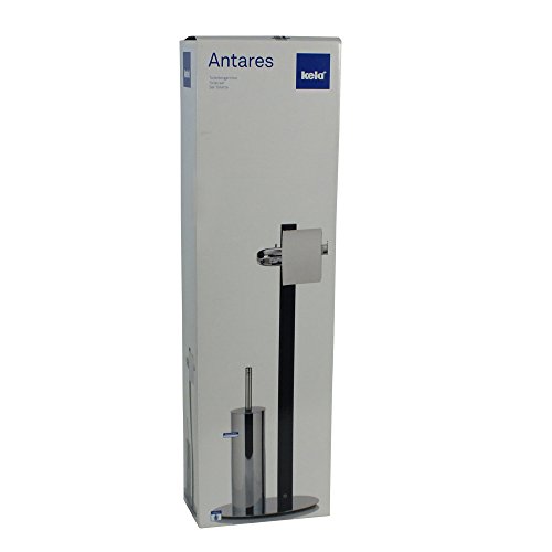 Kela 20813, WC-Bürstenbehälter und Papierhalterung, Toilettengarnitur, Holz/Edelstahl, Antares, 71cm, Walnuss - 7