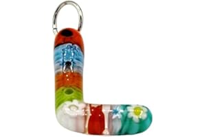 LE GEMME DI VENEZIA N.1 Lettere Iniziali Ciondolo Pendente Murrina Millefiori Vetro Murano Made in Italy