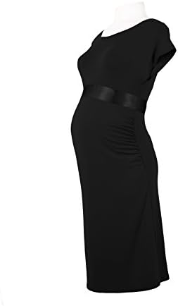 Picchu Maternity Shift Dress, Premium jersey fabric, fully lined, perfect style for formal events (8, Black)