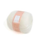Tamaño de aguja: 2,75 mm. Madeja tia-ve 1 pieza, lana cachemira suave y Natural de Angola Mohair, para tejer Color blanco