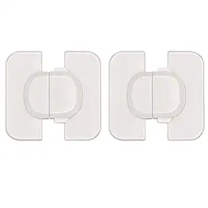 SYGA Child Safety Locks- Refrigerators Fridge,Freezer, Doors, Cabinet, Drawers, Baby Proof Locks Latches Catch Toddler Baby Safety -Set of 2