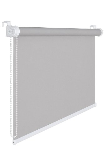 FENSTERROLLO 120 CM BREITE 175 CM LANG GRAU VERDUNKLUNG 50% SICHTSCHUTZROLLO INKL. SEILZUG FENSTER ROLLO KLEMMROLLO 120x175