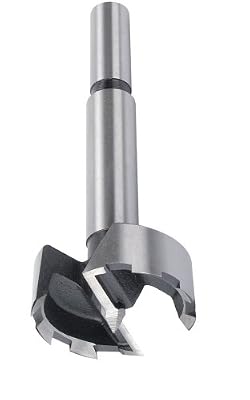 Wolfcraft 3316000 1 Fraise à Bois D'encastrement, Cv, Ø 22 Mm, Longueur 90 Mm, Queue Ø 8 Mm, avec Pointe de Centrage, 2 Tranchants Principaux, Tranchants Périphériques Crénélés