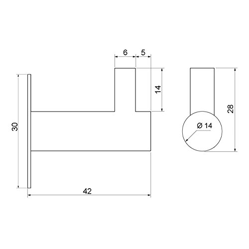 Exklusiver SO-TECH® Garderobenhaken „Cora“ Größe 3 echt Edelstahl Kleiderhaken Mantelhaken Wandhaken - 3