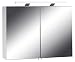 Produktbild Homexperts Spiegelschrank SLEEK 04 / Eleganter Badezimmerschrank mit Spiegel 80cm / mit Warmton LED-Beleuchtung & Steckdose / Weiß / Soft Close Funktion und integrierte Steckdose / 21x80x60cm (TxBxH)