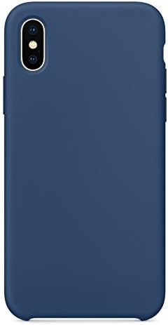 iPhone X Silicone Case, LINDIANSHUMA Liquid Silicone Gel Rubber Shockproof Case with Soft Microfiber Cloth Lining Cushion for Apple iPhone X,Blue Cobalt