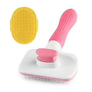 Slicker Pet Grooming Brush for Dogs & Cats with Long or Short Hair - Gently Removes Loose Undercoat, Mats, Tangled Hair - Your Dog & Cat Will Love with This Grooming Brush