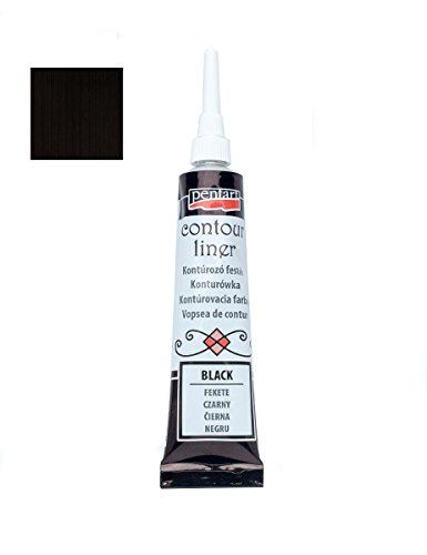 Konturenfarbe universell 20ml - schwarz, Konturenpaste, Bastelfarbe, Acrylfarbe