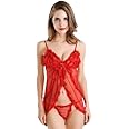 A ForeAN Women's Nylon Solid Above knee Baby Doll