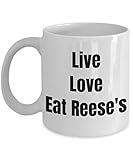 Shinanla La Tasse de café drôle de Reese - Vive l'amour Mange Reese 's - Le Grand Cadeau Unique de Tasses de café