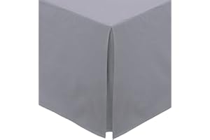 BRITISH HOME BEDDING Mantovana con base plissettata in policotone, si adatta sotto la mantovana del materasso, colore: grigio