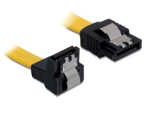 2x DELOCK Kabel SATA 6Gb/s 50cm gelb gewinkelt/gerade