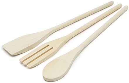 57232 3 Pcs Wooden Spoon Set Kitchen Cooking Slotted Spoon Spatula