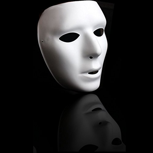 German Trendseller® – 2 x Neutrale Maske Weiß Deluxe ┃ Mann ┃ Gesichtsmaske Weiß ┃ Pantomime ┃ Theater ┃Karneval - 2