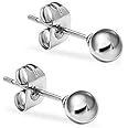 KUKSHYA Ball Design 925 Pure Silver Stud Earrings for Baby Girl, Men, Women, Girls & Boys