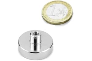 ‎MAGNOSPHERE SmCo Flachgreifer Magnet Topfmagnet Ø 25,0 mm Gewindebuchse M4 - hält 15 kg