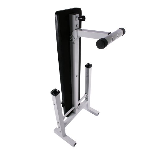 Physionics – Fitness Hantelbank Drückerbank Trainingsbank mit Verstellbarer Ablage und Dip-Griffen - 5