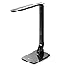 Produktbild Etekcity 11W Dimmbare Schreibtischlampe LED Tischlampe, 4 Modi & 5 Helligkeitsstufen, Augenschutz, USB-Anschluss für Aufladung des Smartphones, 1-Stündige Stopuhr, Ideal für Heim und Büro (Schwarz)