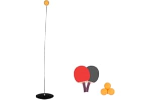 LOVIVER Tischtennistrainer Tischtennis Trainingshilfe Übungsset Pong Trainingsgeräte für Anfänger Erwachsene Kinder, Holz-Paddle