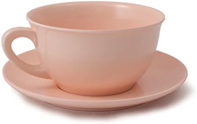 Cartaffini – Saucer Breakfast Cup with Saucer Melamine Cup: Diameter 12.4 cm H 6,80 cm Diameter 17 cm Capacity 480 ml, Colour: Pink
