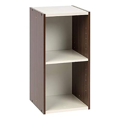 Iris Ohyama Space Saving Shelf UB-6035 Brown/White Meuble de Rangement Petit Espace/Etagere modulable Gain de Place UB-6035-Brun et Blanc, 35 x 29 x 60 cm, Bois, Marron, 35 cm