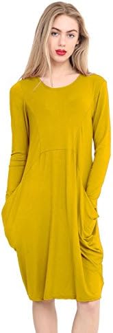 Rewatronics New Women Ladies Flared franky Lagenlook Pocket Baggy Loose Midi Dress. UK 8-22