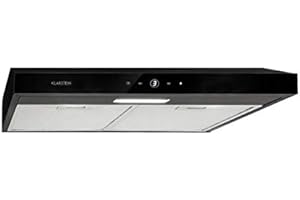 Klarstein Contempo Neo Under-cabinet hood - Extractor hood - Exhaust air/Circulating air - Width: 60cm - Max. exhaust air capacity: 175 m³/h - Touch control - Wall or base cabinet attachment - Black