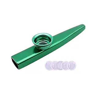 Vinayakart - Aluminum Alloy Kazoos and 5 Membrane Flute Diaphragm Mouth Kazoos - GREEN