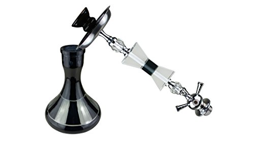 BAYLI – XXL Shisha Set, Hookah, Orientalische Wasserpfeife mit 4 Schläuchen, inklusive Zange, Tonkopf Shisha Höhe ca. 76cm Nargile Hookah mit Tonkopf und Zange + Kaminaufsatz + Mundstück F4102 - 4