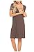 Produktbild Swallowuk Damen Umstandskleid Spitzenkleid Kurzarm Schwangerschafts Kleid V-Ausschnitt Still-Nachthemd Nursing Pyjama Kleid (M, Kaffee)
