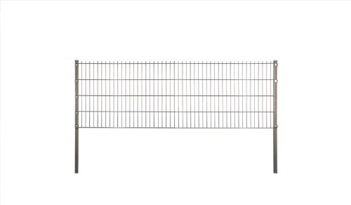 Gartenzaun aus Metall + Doppelstabmatten-Zaun im Maß von 200 x 103 cm ( Breite x Höhe ) aus der Serie "Simpaxx" für Metallzäune, gefertigt aus verzinkten und anthrazit pulverbeschichteten Stahl