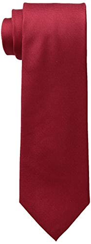 Calvin KleinMen's Silver Spun Solid Tie Necktie, Red, Regular