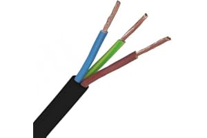J&S UNIVERSE JAFSAL ONLINE Black 3 Core Flexible PVC, Mains Wire Cable, Electric Wiring, 3183Y Cable, Flexible Wiring, (10m)
