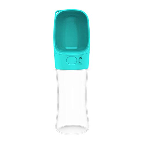 Preisvergleich Produktbild ZZQ Hundewasserflasche zum Spazierengehen - Wasserfiltration Outdoor, antibakterielles EIN-Hand-Wasser, leicht mitzunehmen für die Reise Tragbare Hundewasserschale, 500ml,Green
