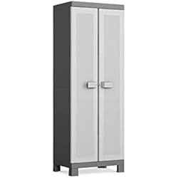 Kis Armoire Range-Balais Logico Noir-Gris Clair, Plastique, 65 x 45 x 182 cm