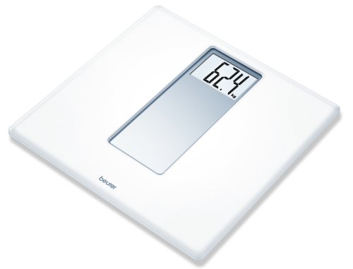 Beurer PS160 - Báscula de baño, báscula con pantalla LCD dígitos grandes de 4.7 cm, capacidad 180 KG, diseño retro en color blanco